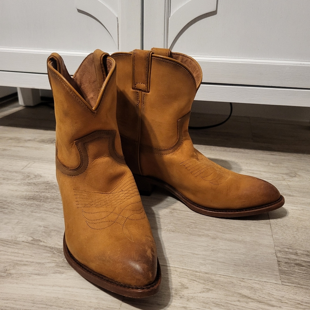 Tan Leather Western Boots